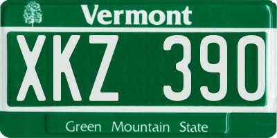 VT license plate XKZ390
