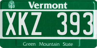 VT license plate XKZ393