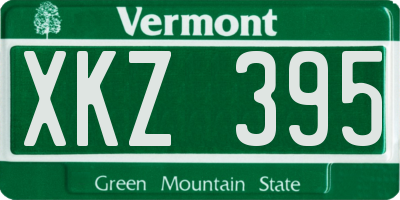 VT license plate XKZ395