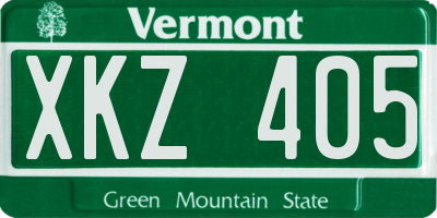 VT license plate XKZ405