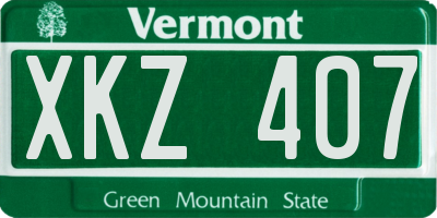 VT license plate XKZ407