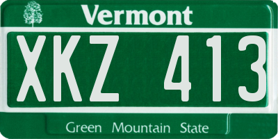 VT license plate XKZ413