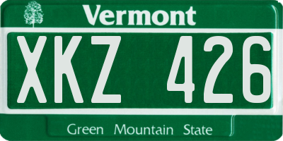 VT license plate XKZ426
