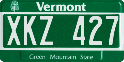 VT license plate XKZ427