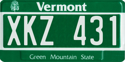VT license plate XKZ431