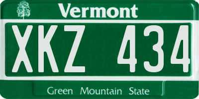 VT license plate XKZ434