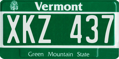 VT license plate XKZ437
