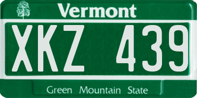 VT license plate XKZ439