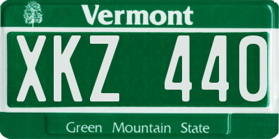 VT license plate XKZ440