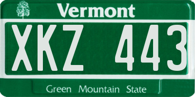 VT license plate XKZ443