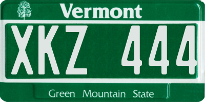 VT license plate XKZ444