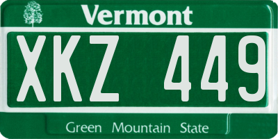 VT license plate XKZ449