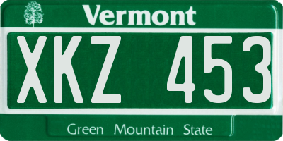 VT license plate XKZ453
