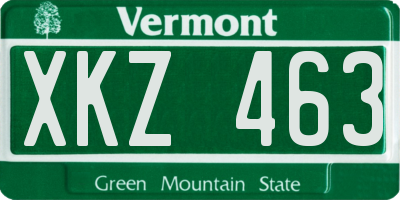 VT license plate XKZ463