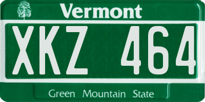 VT license plate XKZ464
