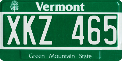 VT license plate XKZ465