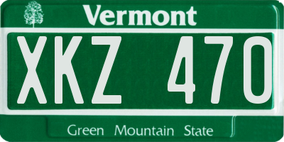 VT license plate XKZ470