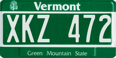 VT license plate XKZ472
