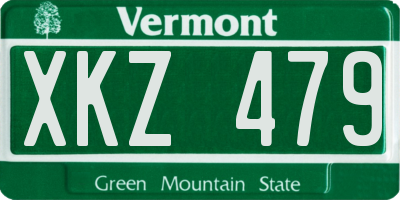 VT license plate XKZ479