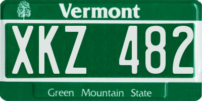 VT license plate XKZ482
