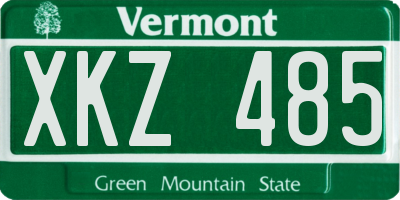 VT license plate XKZ485