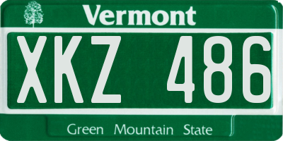 VT license plate XKZ486