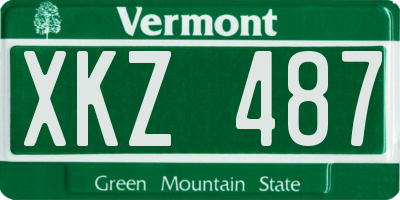 VT license plate XKZ487