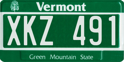 VT license plate XKZ491