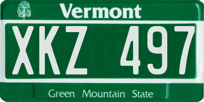 VT license plate XKZ497
