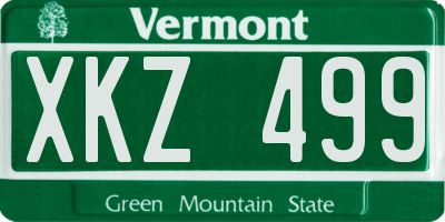 VT license plate XKZ499