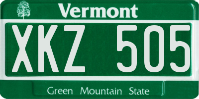VT license plate XKZ505