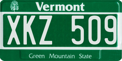 VT license plate XKZ509