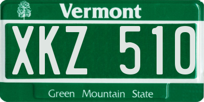 VT license plate XKZ510