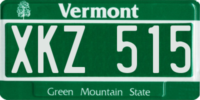 VT license plate XKZ515