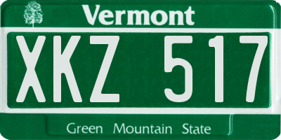 VT license plate XKZ517