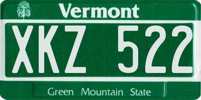VT license plate XKZ522