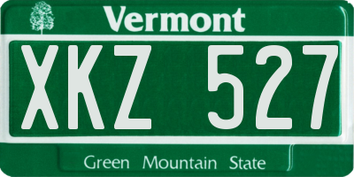 VT license plate XKZ527