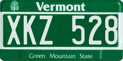VT license plate XKZ528