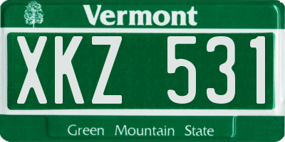 VT license plate XKZ531
