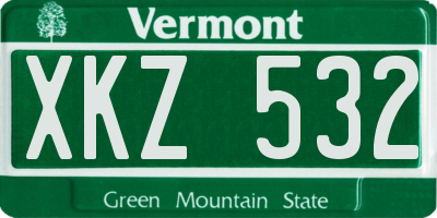VT license plate XKZ532