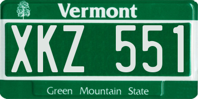 VT license plate XKZ551