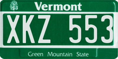 VT license plate XKZ553