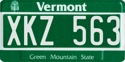 VT license plate XKZ563