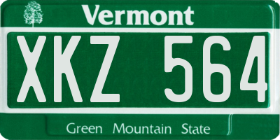 VT license plate XKZ564