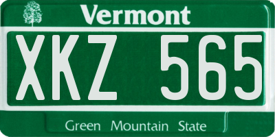VT license plate XKZ565