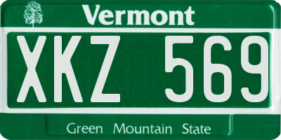 VT license plate XKZ569
