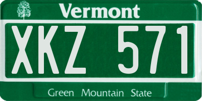VT license plate XKZ571