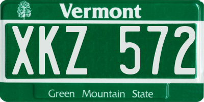 VT license plate XKZ572