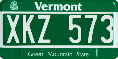 VT license plate XKZ573