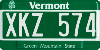 VT license plate XKZ574